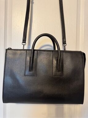 Matt & Nat Tacoma Medium Vegan Leather Satchel Tote Crossbody Black